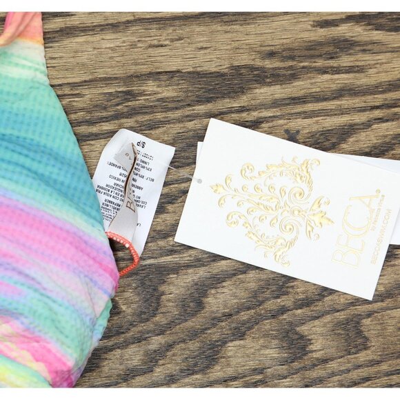 Becca Womens Standard Verano One Piece Swimsuit 151057 Multi Pink S - Picture 3 of 9